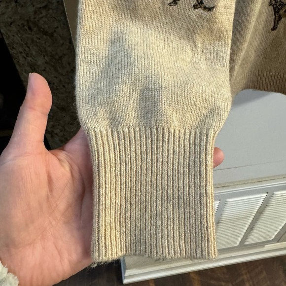 Chico's Cashmere-Blend Embroidered Cheetah Sweater Size Medium - Picture 6 of 10